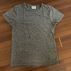 GREY T SHIRT WITH HOLES